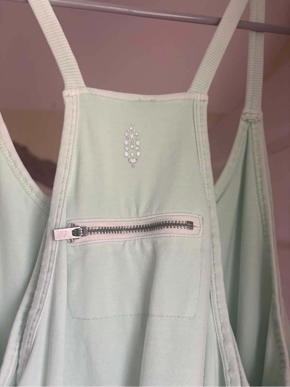 FP Movement by Free People Mint Green Sleeveless Romper with Pockets - Picture 4 of 4